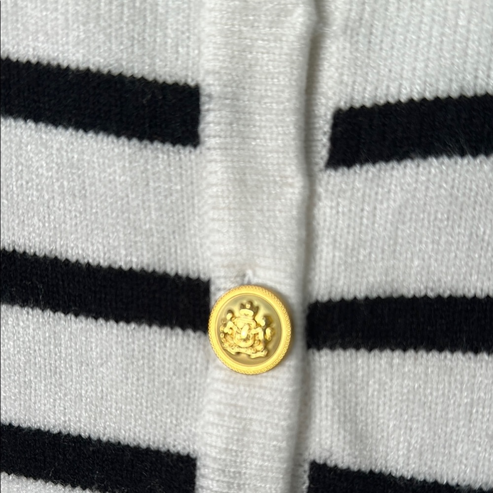 3/$10 Lillusory Black and White Striped Cardigan Sweater - Picture 3 of 6